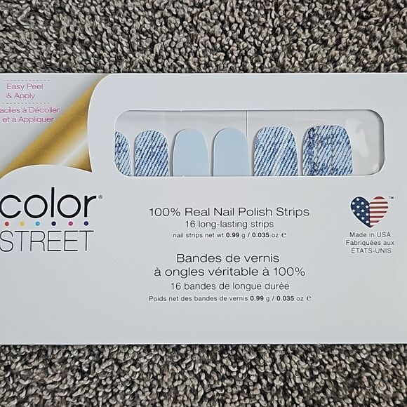 Color Street Press On Nails BLUE JEAN BABY - Picture 1 of 3